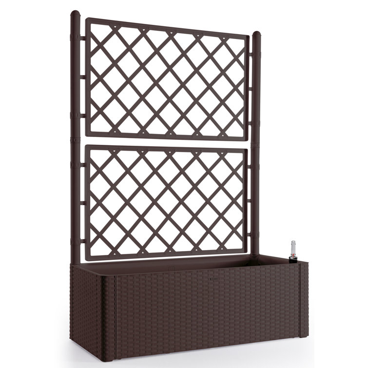 Breakwater Bay Hassan SelfWatering Plastic Planter Box with Trellis